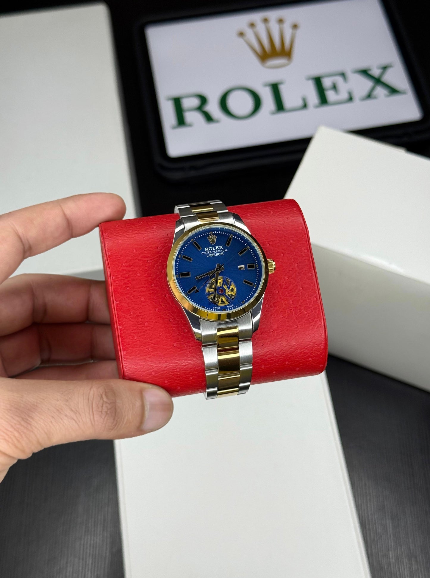 Label Noir Automatic Men's Watch with Two Tone Dial