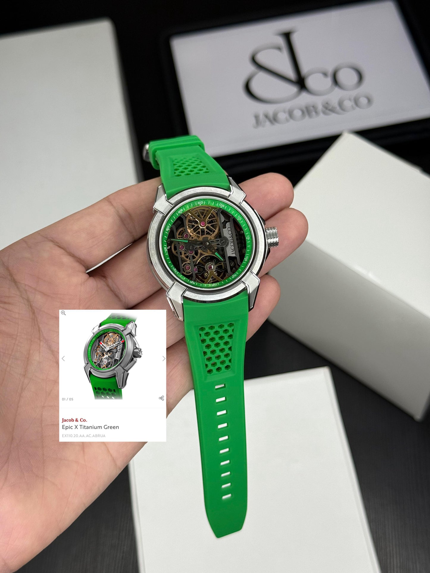 Epic X Titanium Green Men’s Automatic Watch | Sapphire Glass
