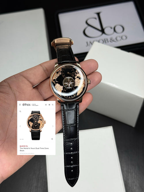 Luxury Dual Time Zone Men’s Watch – Automatic Movement | Leather Strap