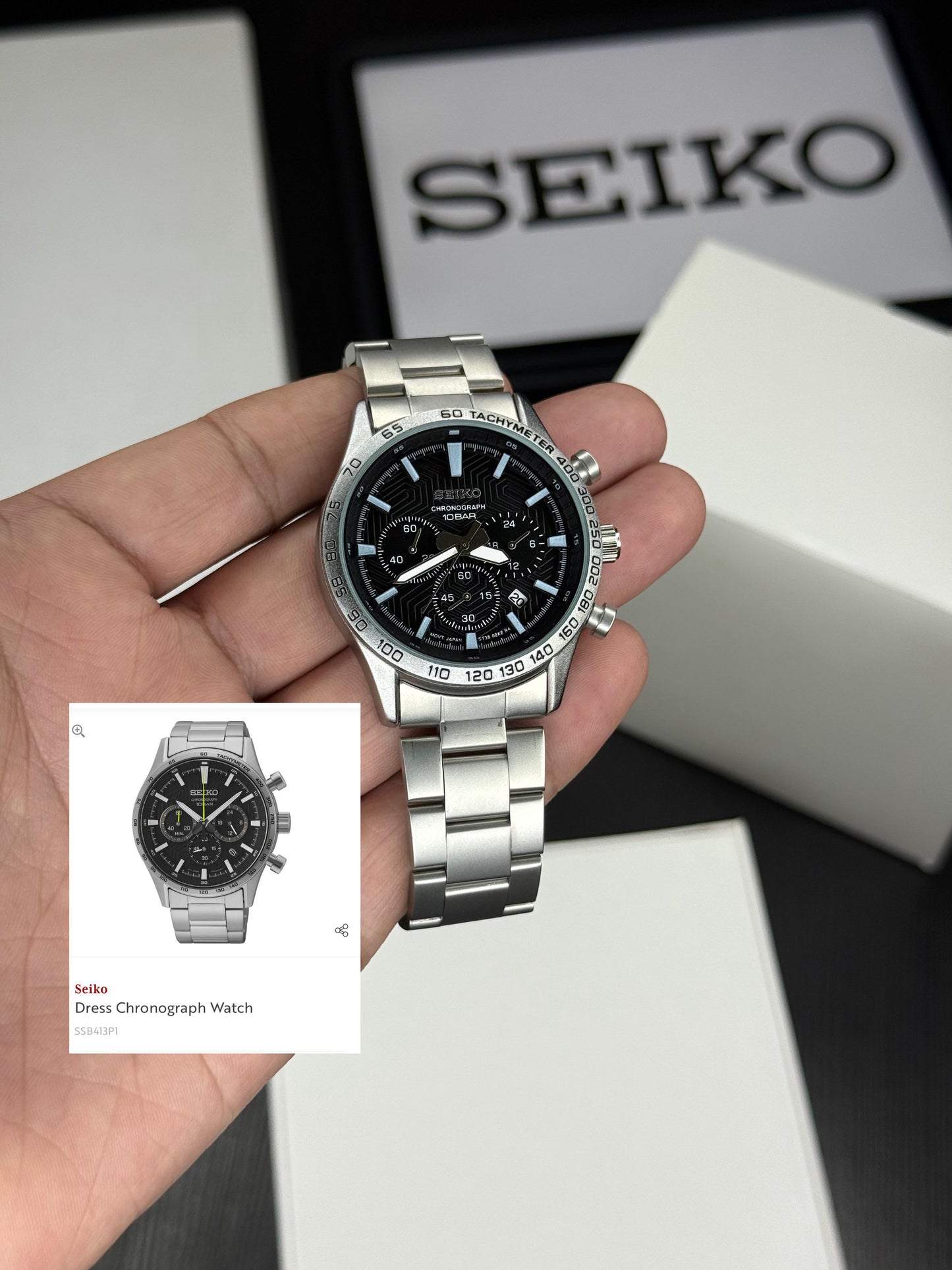 Hot Selling Men’s Watch – Grey Strap & Black Dial | Sapphire Crystal