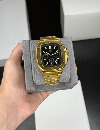 Luxury Offshore Style Men’s Watch – Gold Bracelet | Black Dial