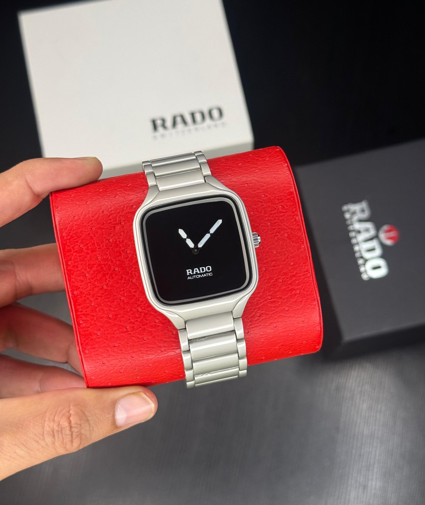 True Square Style Men’s Watch – Black Dial | Sapphire Glass