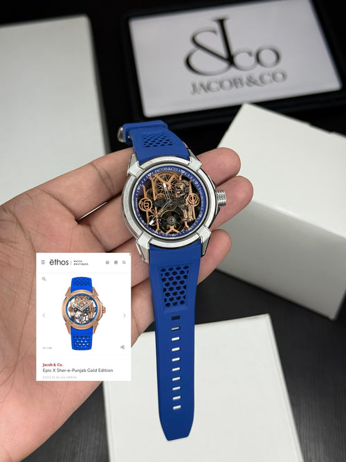 Luxury Gold Edition Men’s Automatic Watch – Blue Strap | Titanium Case