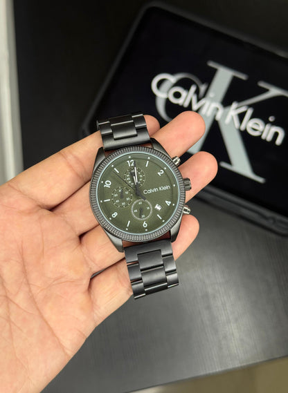Men’s Green Dial Watch | Black Strap | 42mm Quartz