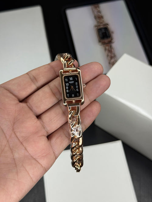 Premium Ladies Wrist Watch with Rose Gold Finish & Sapphire Crystal