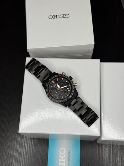 Full Black Dial Men’s Watch – Quartz Movement | Sapphire Glass | 42mm