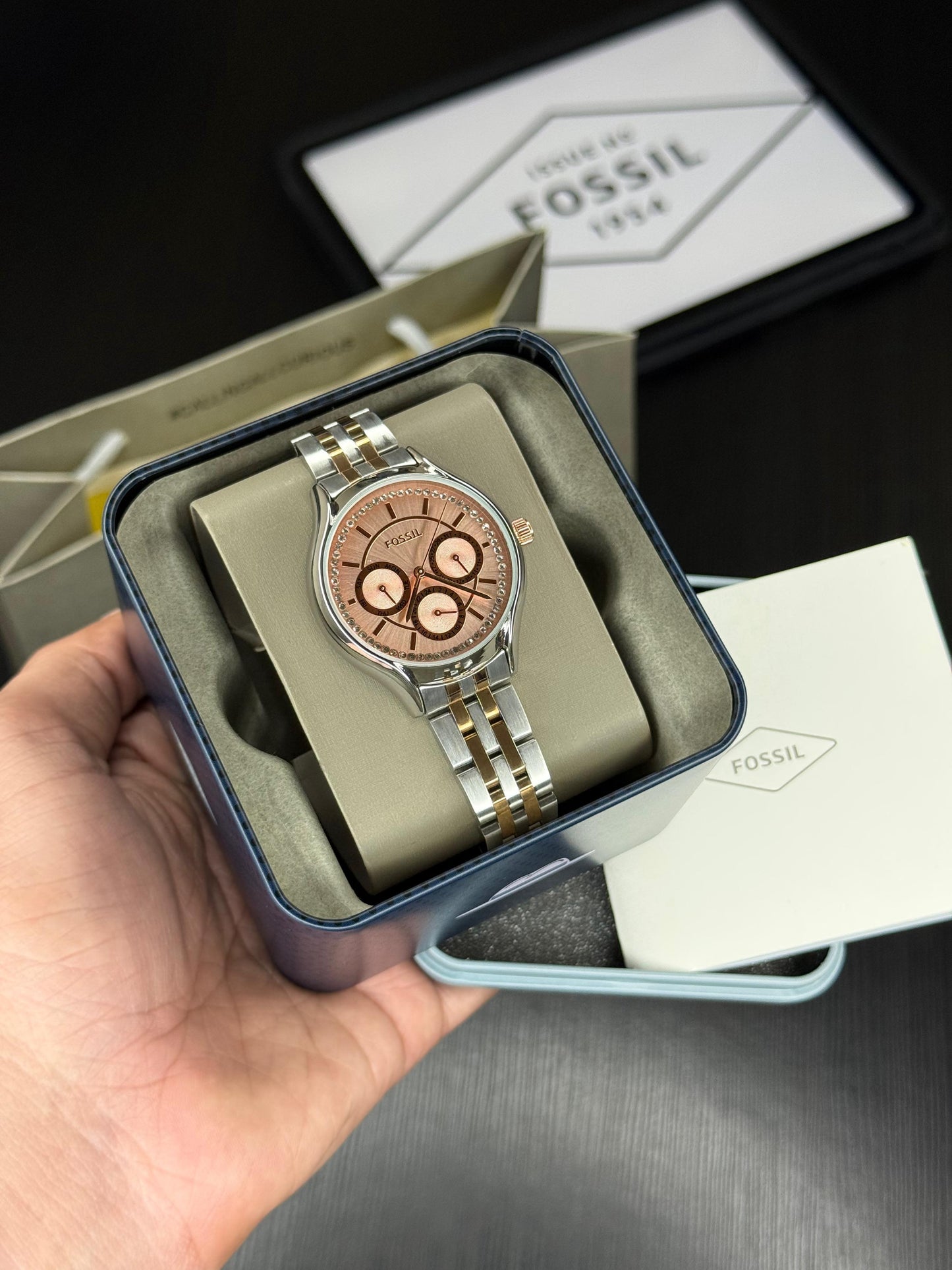 Two-Tone Rose Gold Women’s Watch – Quartz Movement | Round Dial | 36mm