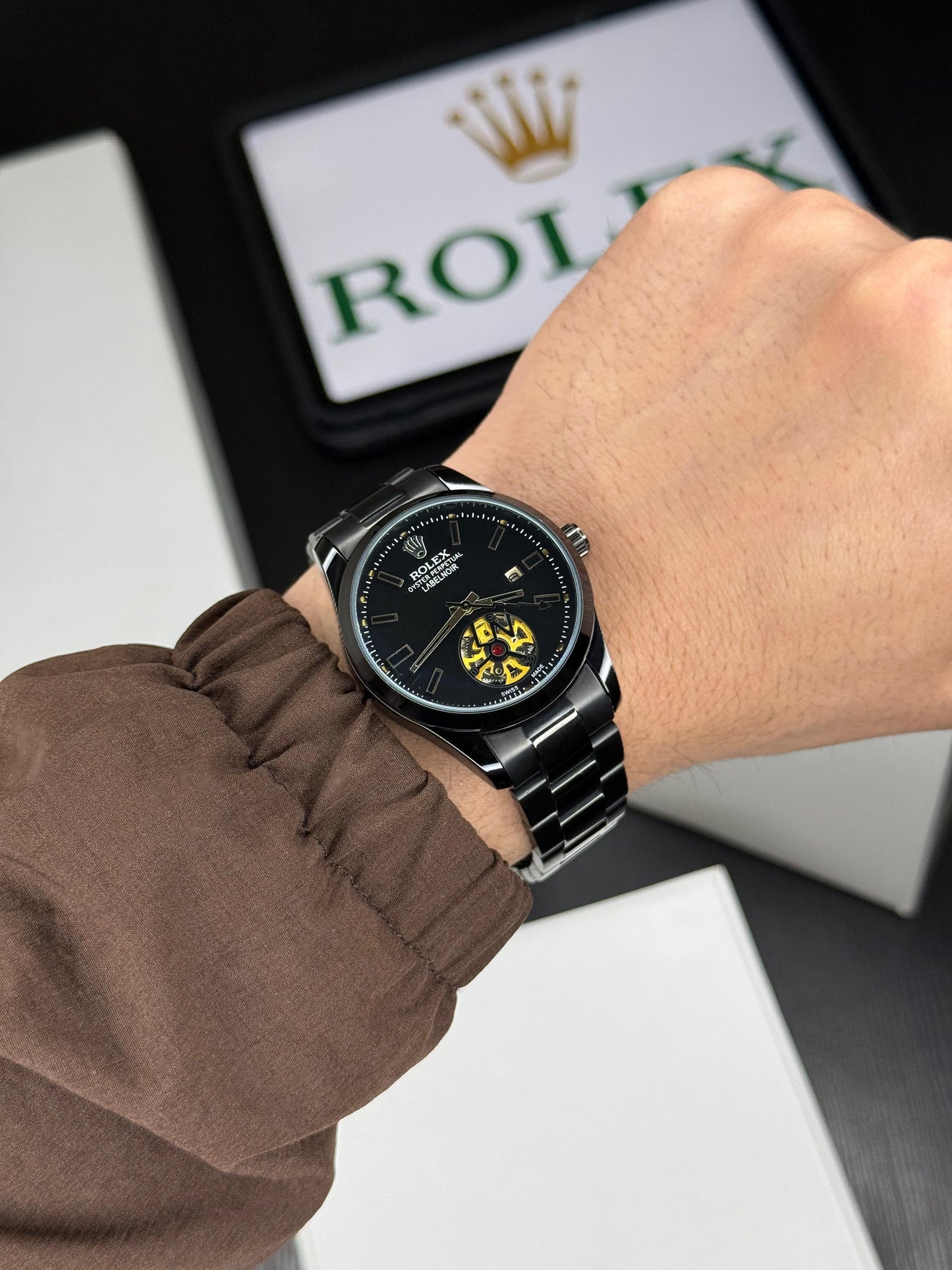 Open-Back Men’s Watch – Quartz Movement | Black Strap | 42mm Case