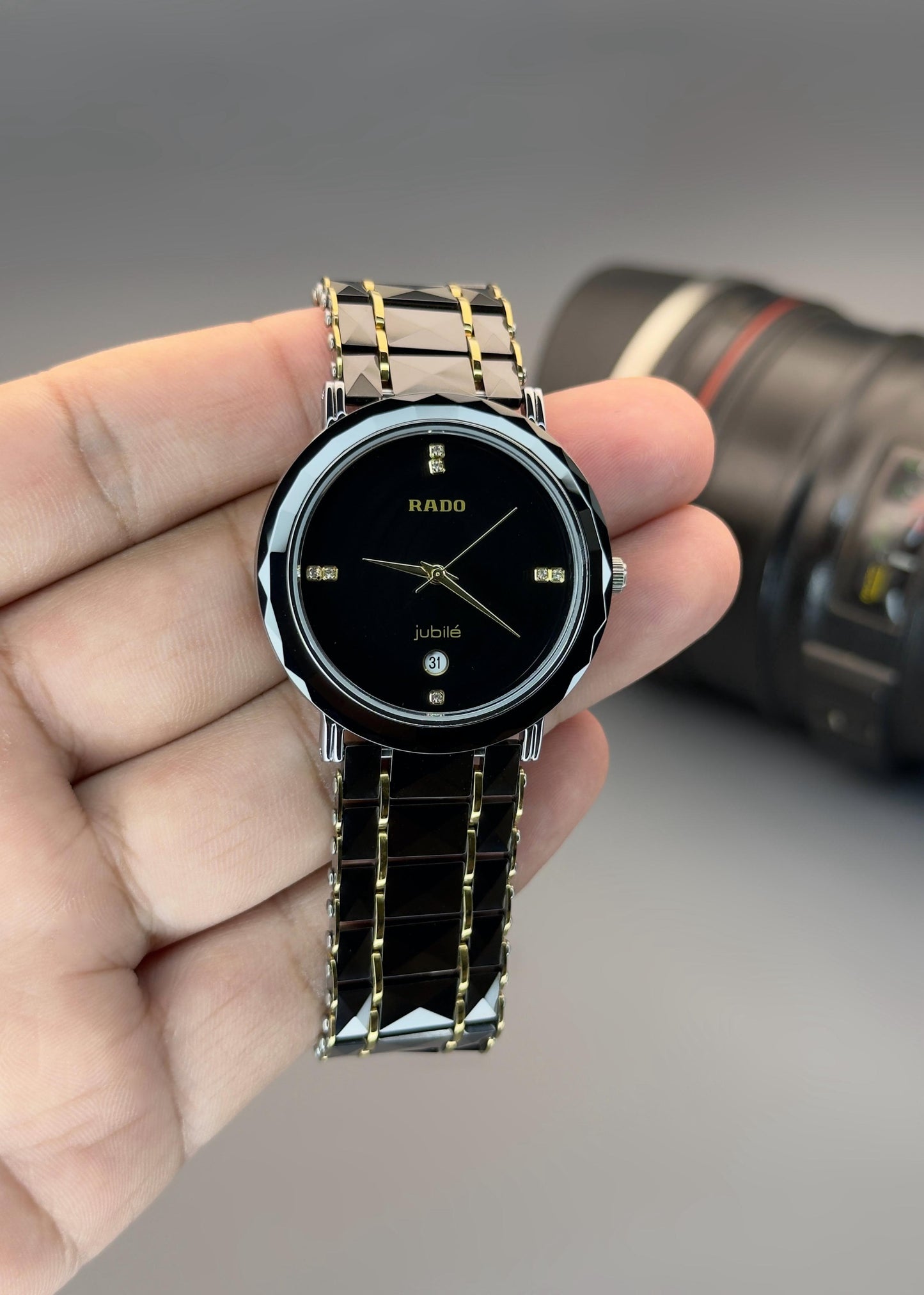 Elegant Black Ceramic Men’s Watch – Japan Quartz Movement