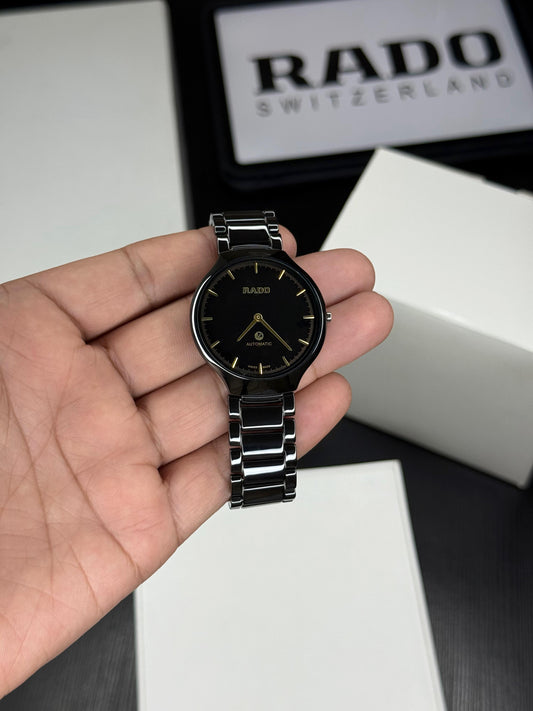 Premium Black Ceramic Men’s Watch with Sapphire Glass & Slim Case