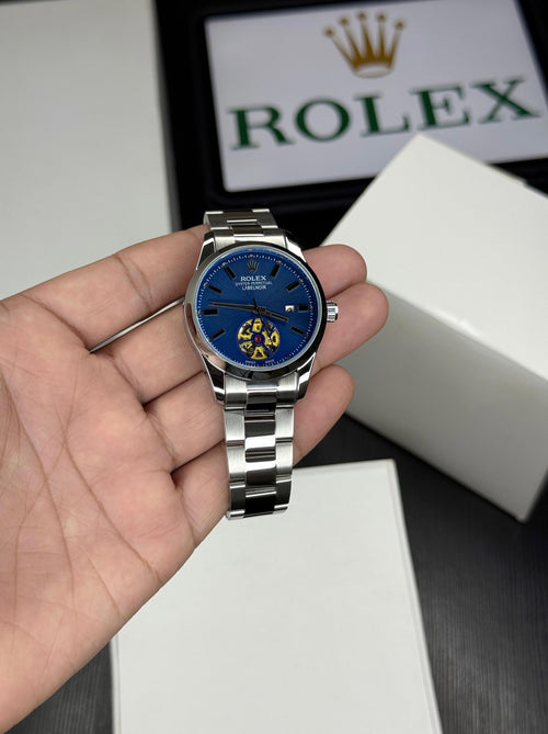 Men’s Open Back Style Watch with Silver Strap & Quartz Movement