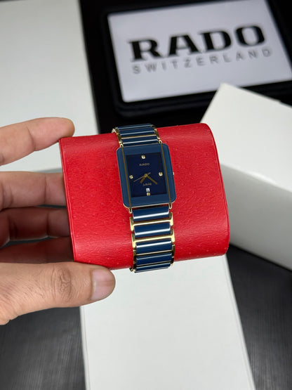 Luxury Square Blue Ceramic Men’s Watch with Sapphire Crystal