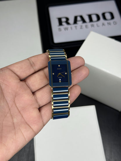 Luxury Square Blue Ceramic Men’s Watch with Sapphire Crystal