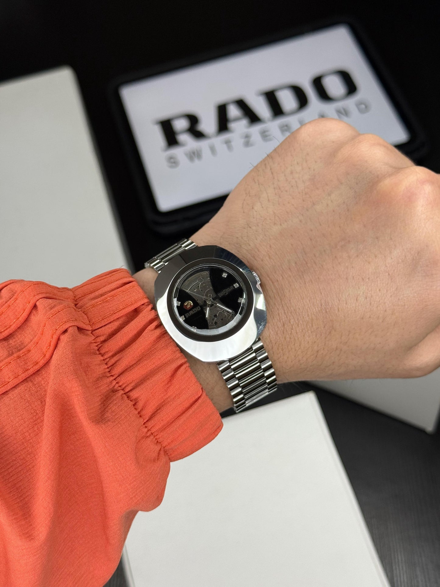 Classic Men’s Automatic Open Heart Watch – Elegant Luxury Timepiece