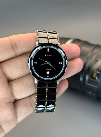 Sleek Black Ceramic Quartz Watch – Premium Finish