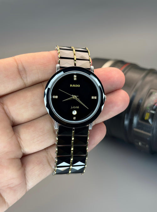 Sleek Black Ceramic Quartz Watch – Premium Finish