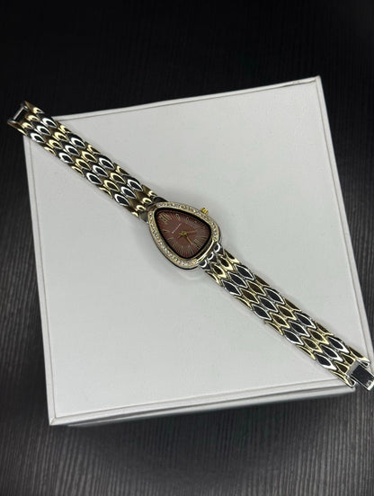 Elegant Two-Tone Bracelet Watch with Oval Dial