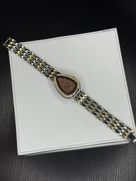 Elegant Two-Tone Bracelet Watch with Oval Dial