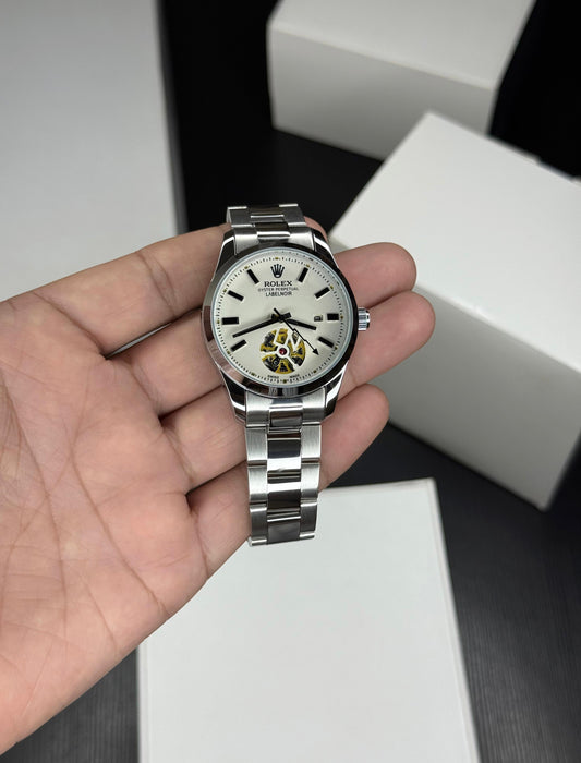 Elegant Open Case Back Quartz Watch for Men