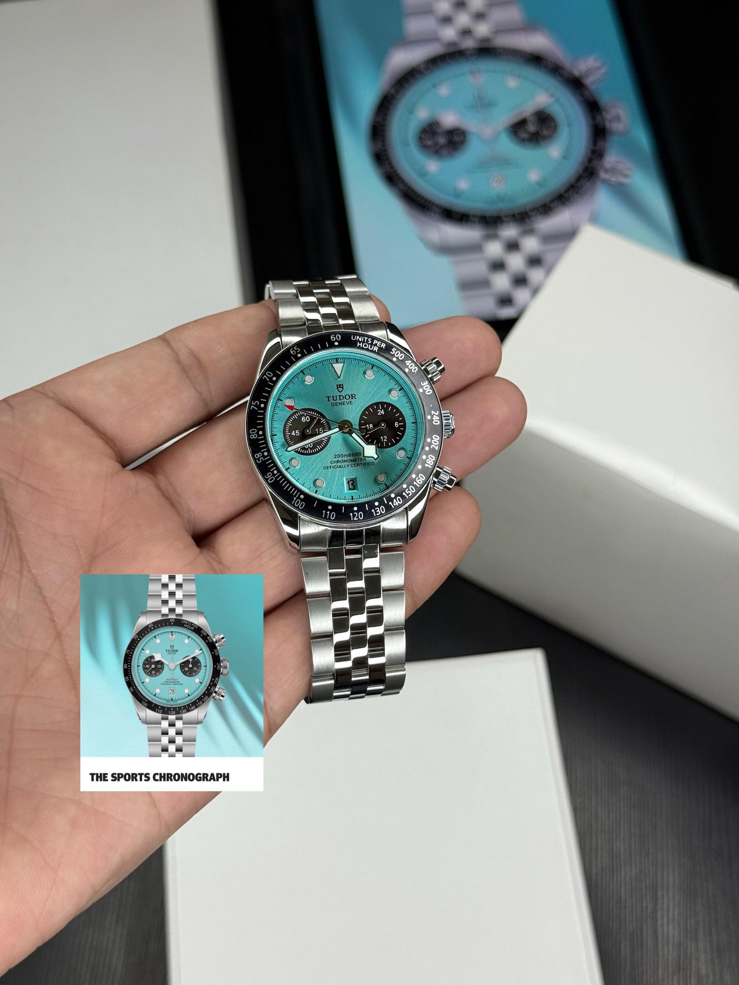 Black bay Chronograph Falmingo Blue